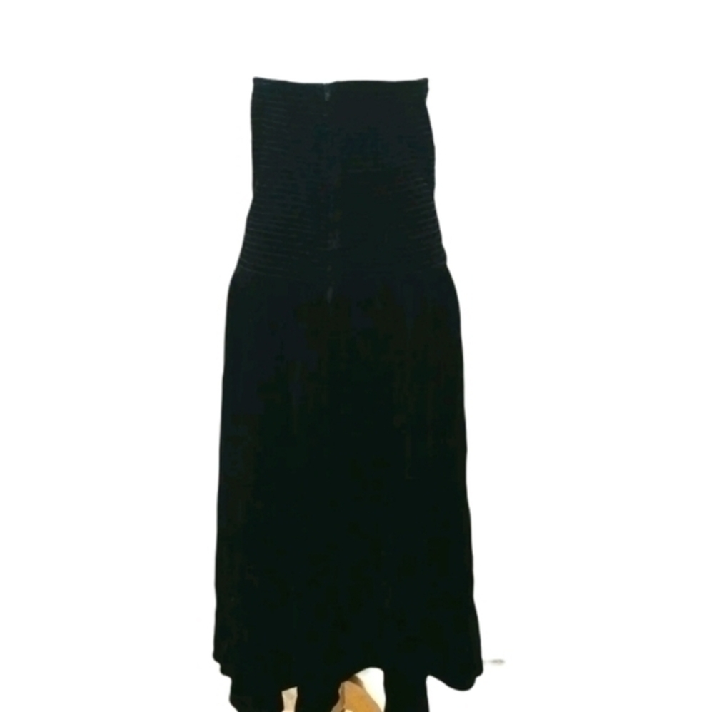 VINTAGE VELVET RHINESTONE HIGH LOW MIDI DRESS SZ M - Picture 4 of 4